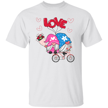 Cute Gnome, Gnome Couple, Gnome Ride A Bike With Love, Valentine's Day, Trendy Valentine Unisex T-Shirt