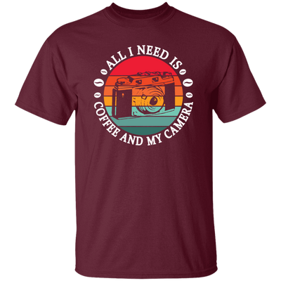 Coffee And My Camera, All I Need Is Vintage, Gift For Cameraman Coffee Lover Unisex T-Shirt