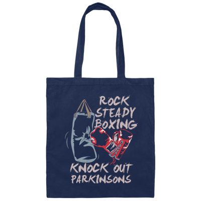 Parkinsons Fighter Rock Steady Boxing Knock Out Sporty Stronger Canvas Tote Bag