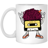 Funny Music, Cassette With Cool Hair And Comb, Lovely Cassette, Best Gift White Mug