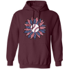 American Baseball, Sunflower Baseball, Leopard Sunflower-2 Pullover Hoodie