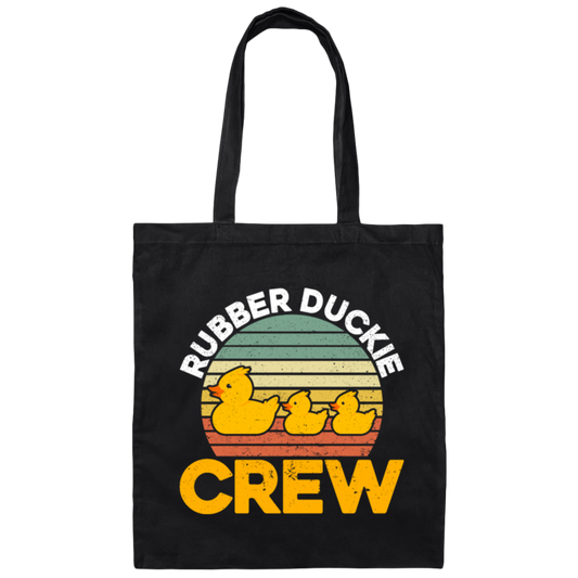 Duck Lover Retro Ducks Rubber Duckie Crew Canvas Tote Bag