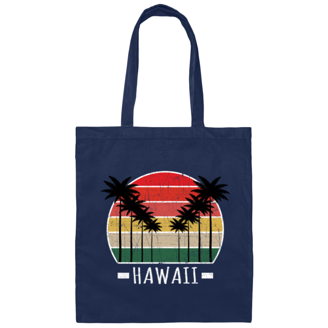 Retro Vintage Palm Trees Hawaii, Surfing Canvas Tote Bag