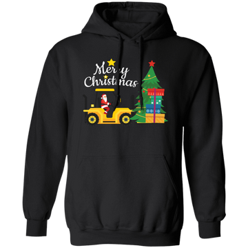 Merry Christmas, Santa Drive Tractor, Farmer Xmas Pullover Hoodie