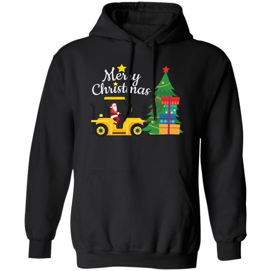 Merry Christmas, Santa Drive Tractor, Farmer Xmas Pullover Hoodie