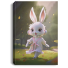 Happy Rabbit, Cute Bunny With White Fur, Dress Up A Student, Listening To Music Canvas