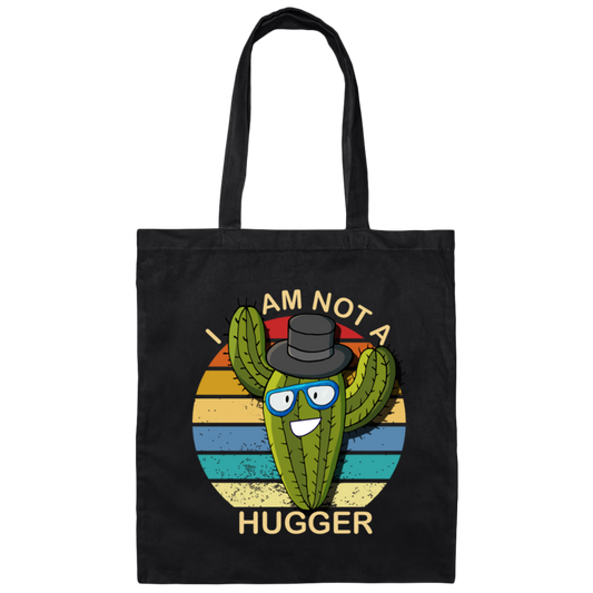 I Am Cactus Not The Hugger Retro Cactus Lover Canvas Tote Bag