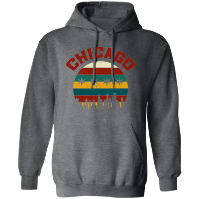 Chicago Skyline, Chicagoan Flag, Retro Chicago, Best Of Chicago Gift Pullover Hoodie