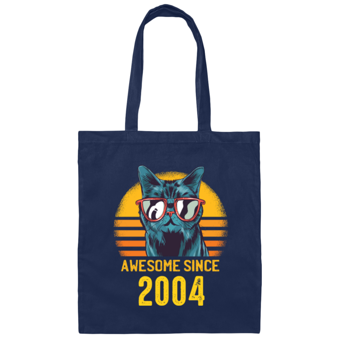 Funny Cats Awesome Since 2004 Birthday Gift Canvas Tote Bag
