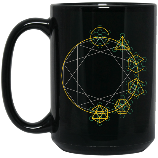Abstract Geometric, Geometric Element, Foreign Material Black Mug