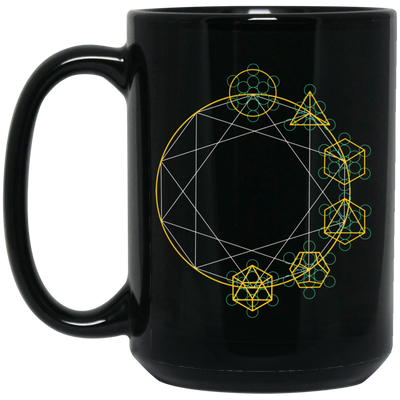 Abstract Geometric, Geometric Element, Foreign Material Black Mug