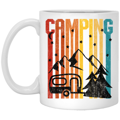 Moon Camper, Camping Under The Moon By Maintain Of Lake, Great Gift For Lover White Mug