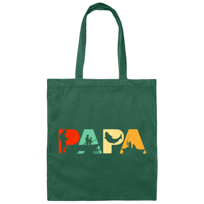 Funny Papa Fishermen Fathers Day Gift for Dad Canvas Tote Bag
