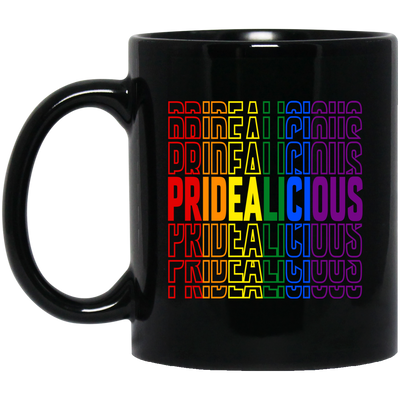 Pridealicious, LGBT Pride, Rainbow Flag, Pride's Day Gifts Black Mug