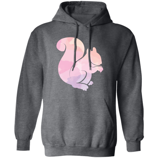 Squirrel Silhouette, Watercolor Squirrel, Animal Silhouette Pullover Hoodie