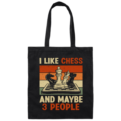 Retro Chess Lover, I Like Chess And MAybe 3 Peoples Canvas Tote Bag