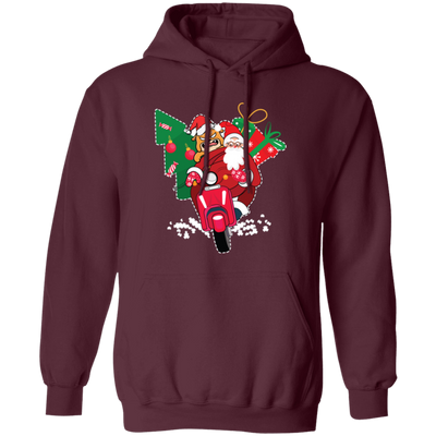 Santa With Angry Dog, Santa Ride Motorbike, Love Christmas, Merry Christmas, Trendy Christmas Pullover Hoodie