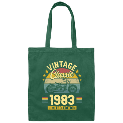 Vintage Gift 1983 Limited Edition Retro Gift Classic Motor Lover Canvas Tote Bag