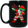 Dabbing Santa, Santa Claus, Xmas Light With Santa, Merry Christmas, Trendy Christmas Black Mug