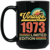 Hawaii 1973 Gift, Vintage 1973 Limited Gift, Retro 1973, Tropical Style Black Mug