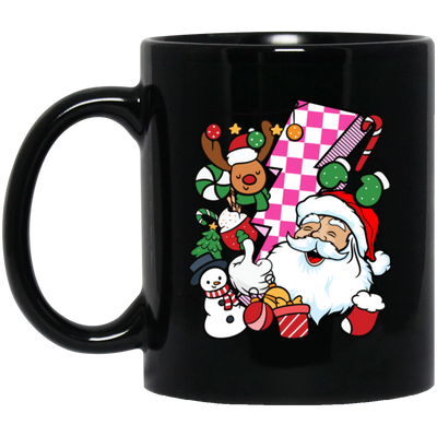 Groovy Santa, Funny Santa, 90s Christmas, Groovy Holiday, Merry Christmas, Trendy Chrismas Black Mug