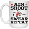 Aim Shoot Swear Repeat, Love Billiard, Billiard Lover White Mug
