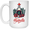 Tequila Bottle, Wine Bottle Central Cactus Forest White Mug