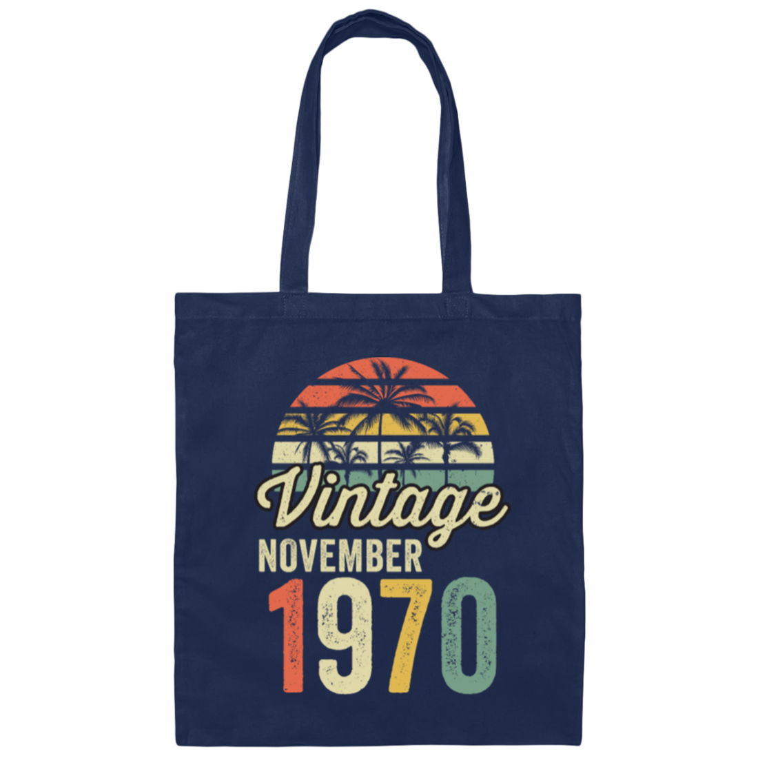 Vintage Since November 1970, 50th Anniversary, Retro 50th Birthday Gift Canvas Tote Bag