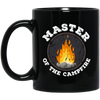 Master Of The Campfire, Camping Lover, Love Campfire, Retro Style Black Mug