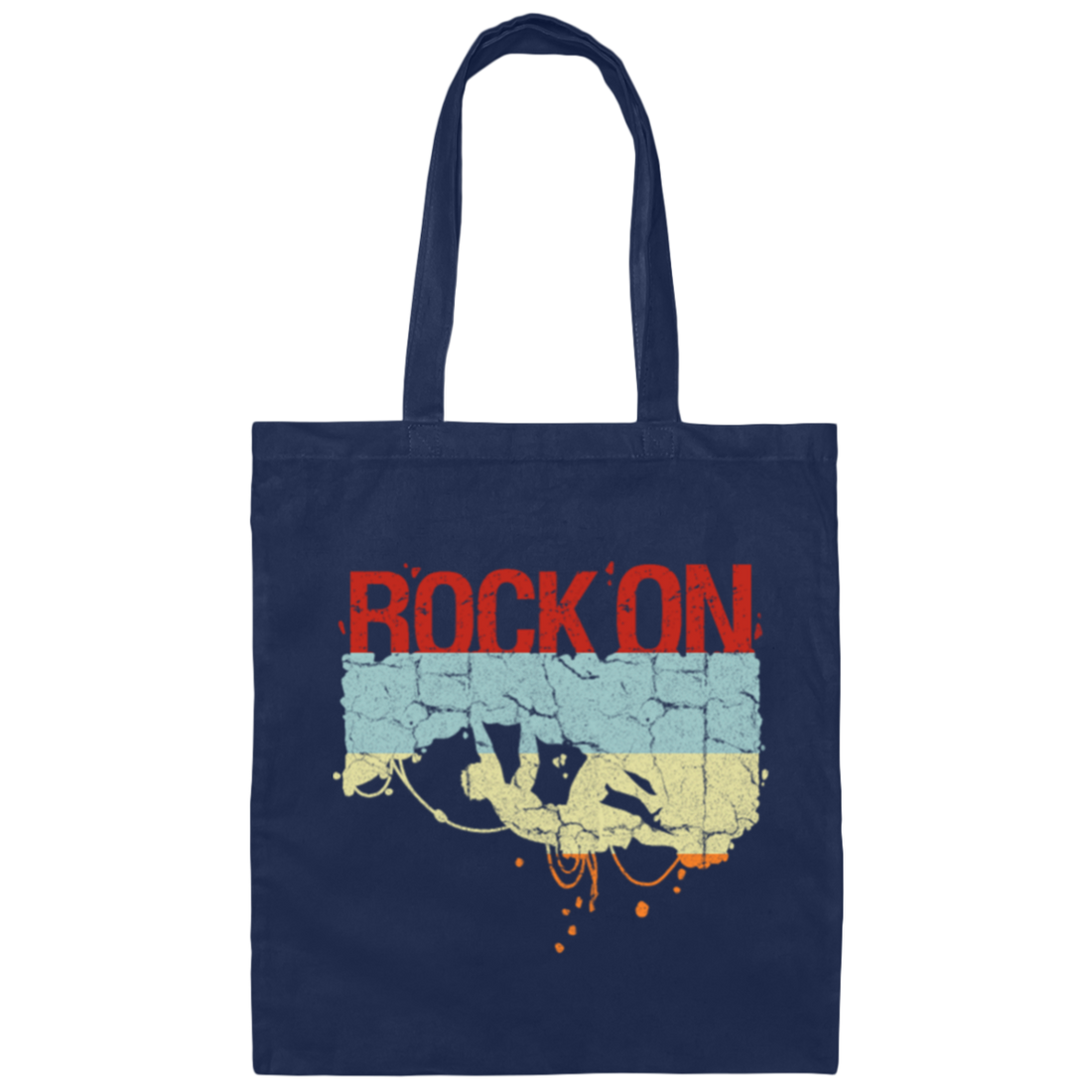 Rock On, Love Rock Gift, Best Retro Rock, Climb On Retro Rock Gift Canvas Tote Bag