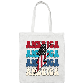 America, Flash America, American Flag, July 4th Canvas Tote Bag