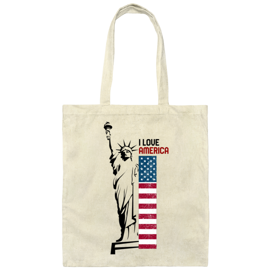 I Love America, Statue of Liberty, American Liberty Canvas Tote Bag