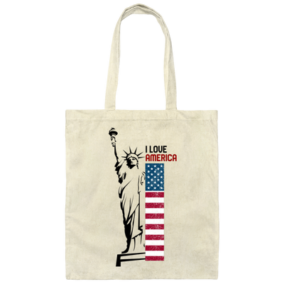 I Love America, Statue of Liberty, American Liberty Canvas Tote Bag