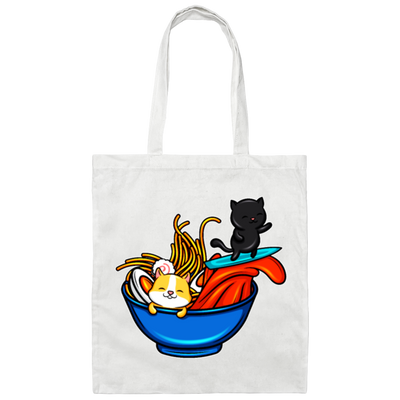 Ramen Cat Hopeless Ramentic Ramen Kawaii Noodle Canvas Tote Bag