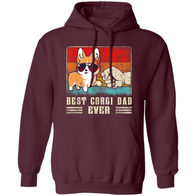 Retro Corgi, Best Corgi Dad Ever, Best Dog Dad Ever, Love Dad Pullover Hoodie