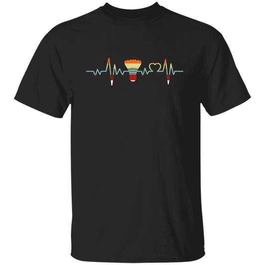 Badminton Heartbeat, Badminton Player Gift, Love Retro Badminton Unisex T-Shirt