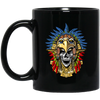 Aztec Skull, Eagle Warrior Mask Native, Mexican Love Gift, Best Warrior Black Mug