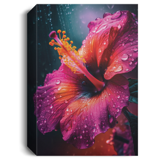 Hibiscus Flower With Water Drops, Fresh Hibiscus, Love Hibiscus Flower Canvas