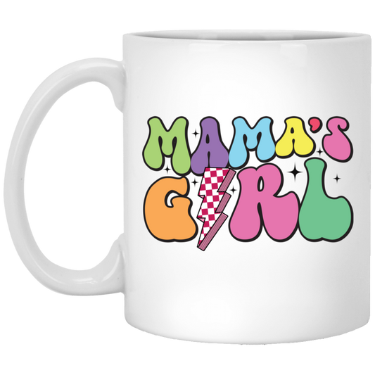 Mama's Girl, Groovy Mama, Mother's Day Gift, Mom Gift White Mug