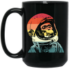 Cool Space Monkey Astronaut, Monkey In The Spaces, Retro Style, Love Monkey Black Mug