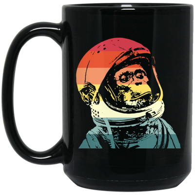 Cool Space Monkey Astronaut, Monkey In The Spaces, Retro Style, Love Monkey Black Mug