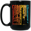 Moon Camper, Camping Under The Moon By Maintain Of Lake, Great Gift For Lover Black Mug