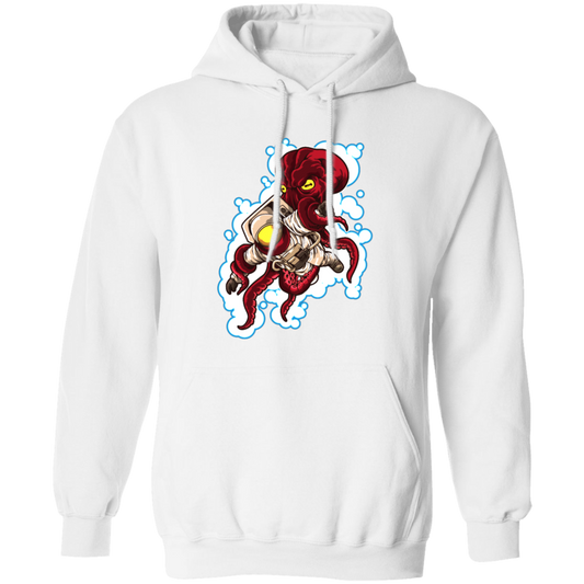 Galaxy Astronaut Fights Octopus, Octopus Love Gift, Love Astronaut Pullover Hoodie