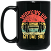 Funny Gym Fitness Workout, Working on My Dad Bod Black Mug