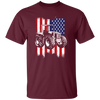 Farm Tractor Usa Flag, Patriotic Vintage Unisex T-Shirt