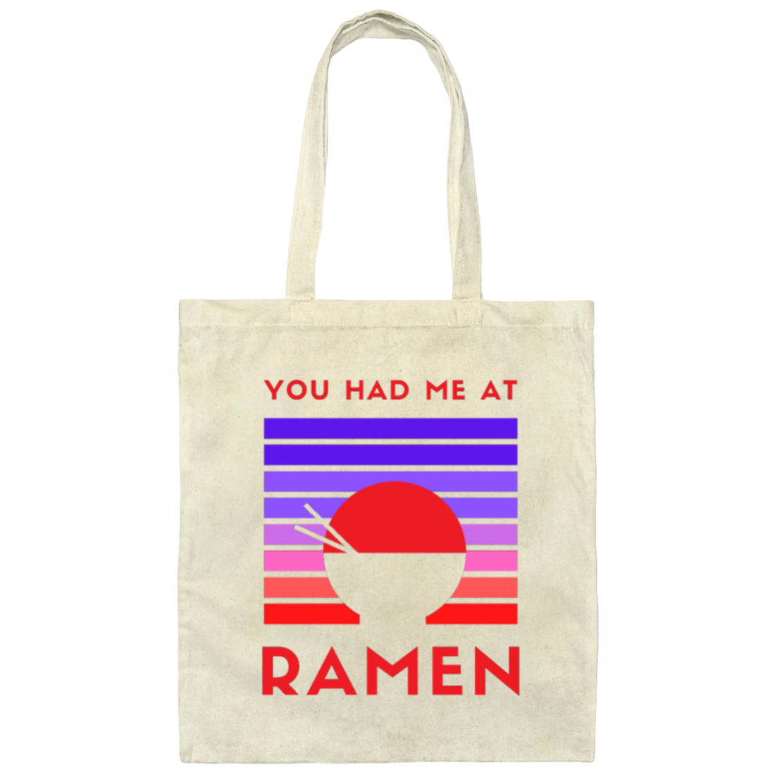 Love Ramen Noodle Abstract, Retro Feeling Hungry, Ramen Lover Canvas Tote Bag