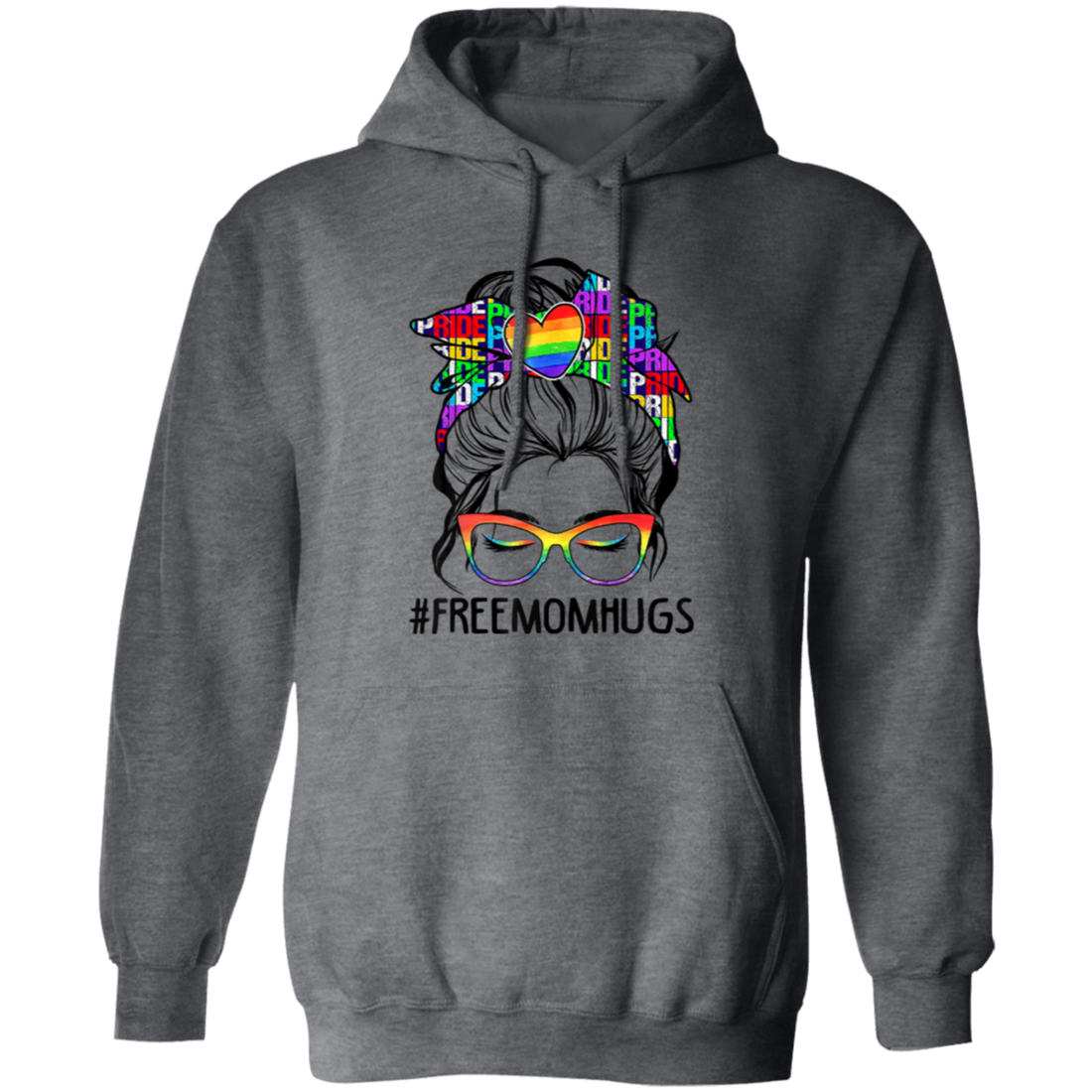 Freemomhugs, Freehug, Messy Buns, Lgbt Pride, Lgbt Pullover Hoodie