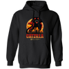 Catzilla In Tokyo City, Horror Cat, Black Cat, Angry Cat Pullover Hoodie