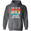 I Like Tractor And Maybe 3 People, Retro Tractor, Three Some Pullover Hoodie