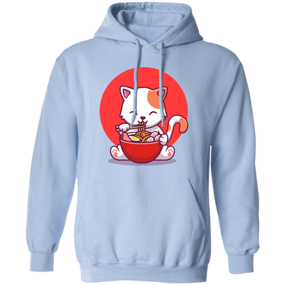 Cat Ramen, Love Ramen, Cat Eat Japanese Noodles Pullover Hoodie